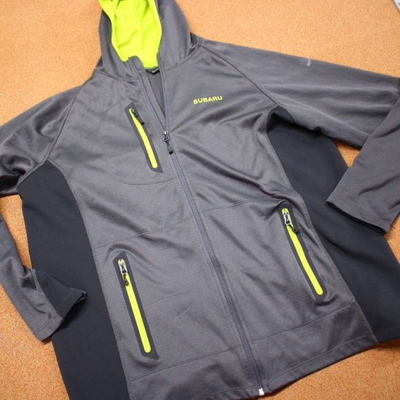Subaru Jacket Zippered Hoodie Gray Mens 3XL Performance Lightweight Automotive - Picture 1 of 12